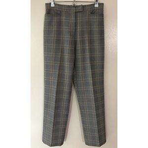 Isaac Mizrahi • 8 • Vintage Houndstooth Plaid Trouser Pants Black White Yellow